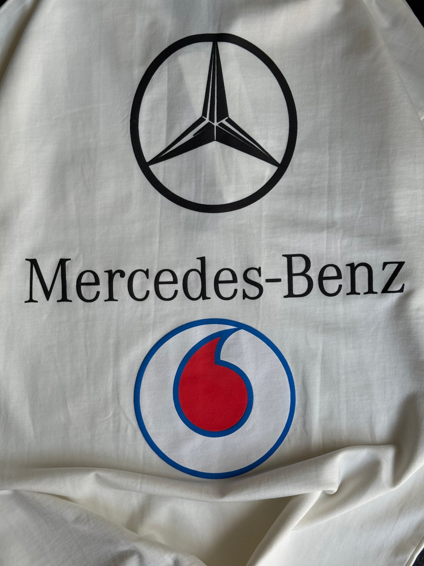 WHITE MERCEDES BENZ HALF SLEEVE POLO TSHIRT