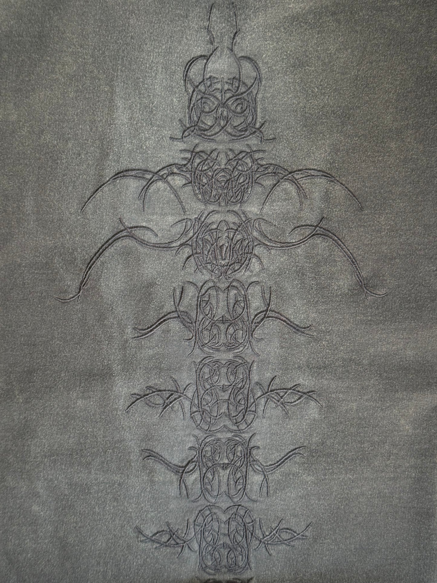 GREY CHAKRAS EMBROIDERED OVERSIZED TSHIRT