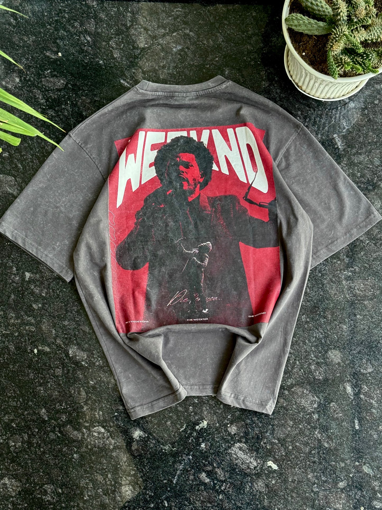 WEEKND GREY RED ACID TSHIRT