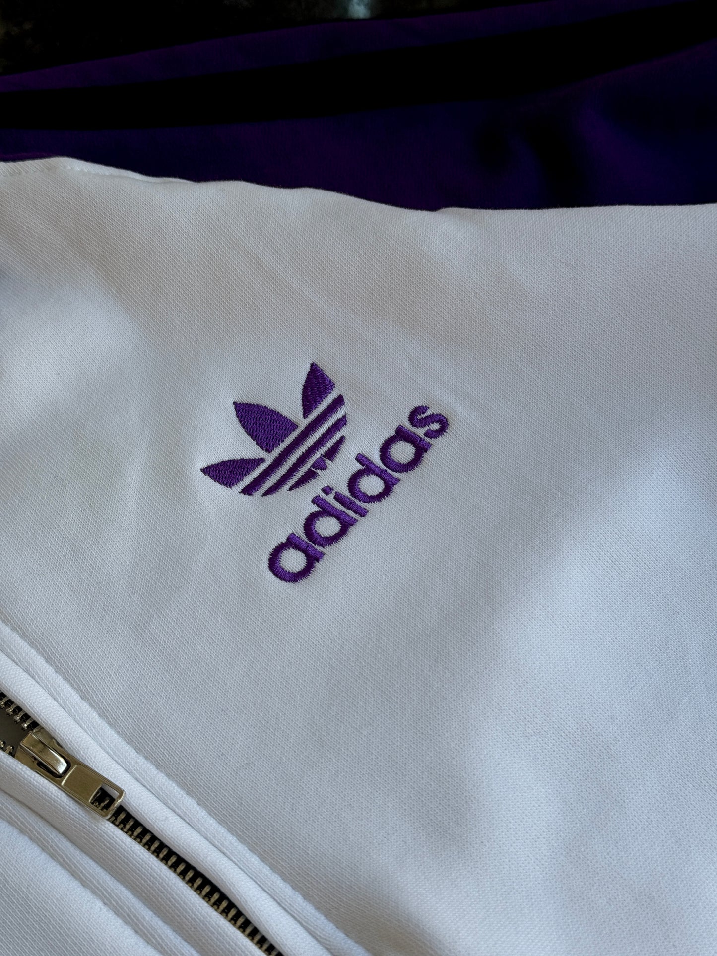 ADIDAS WHITE SWEATSHIRT POLO