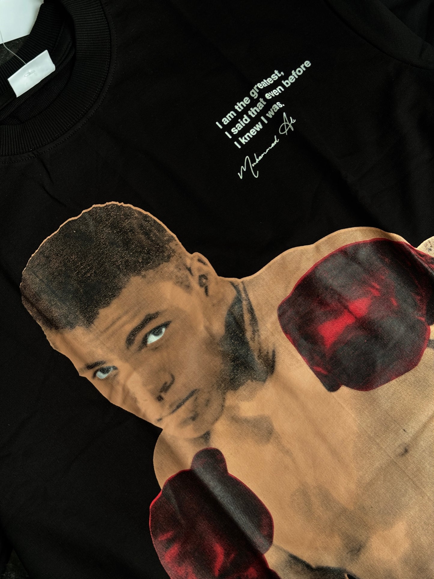 BLACK MUHAMMAD ALI PRINTED TSHIRT