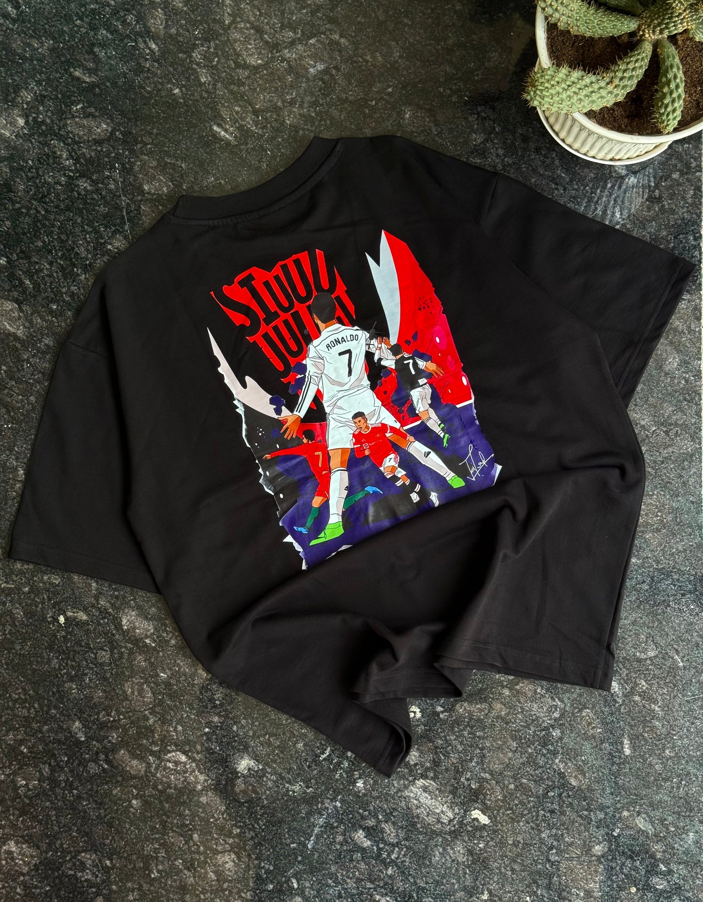 BLACK CR7 BACKPRINT TSHIRT