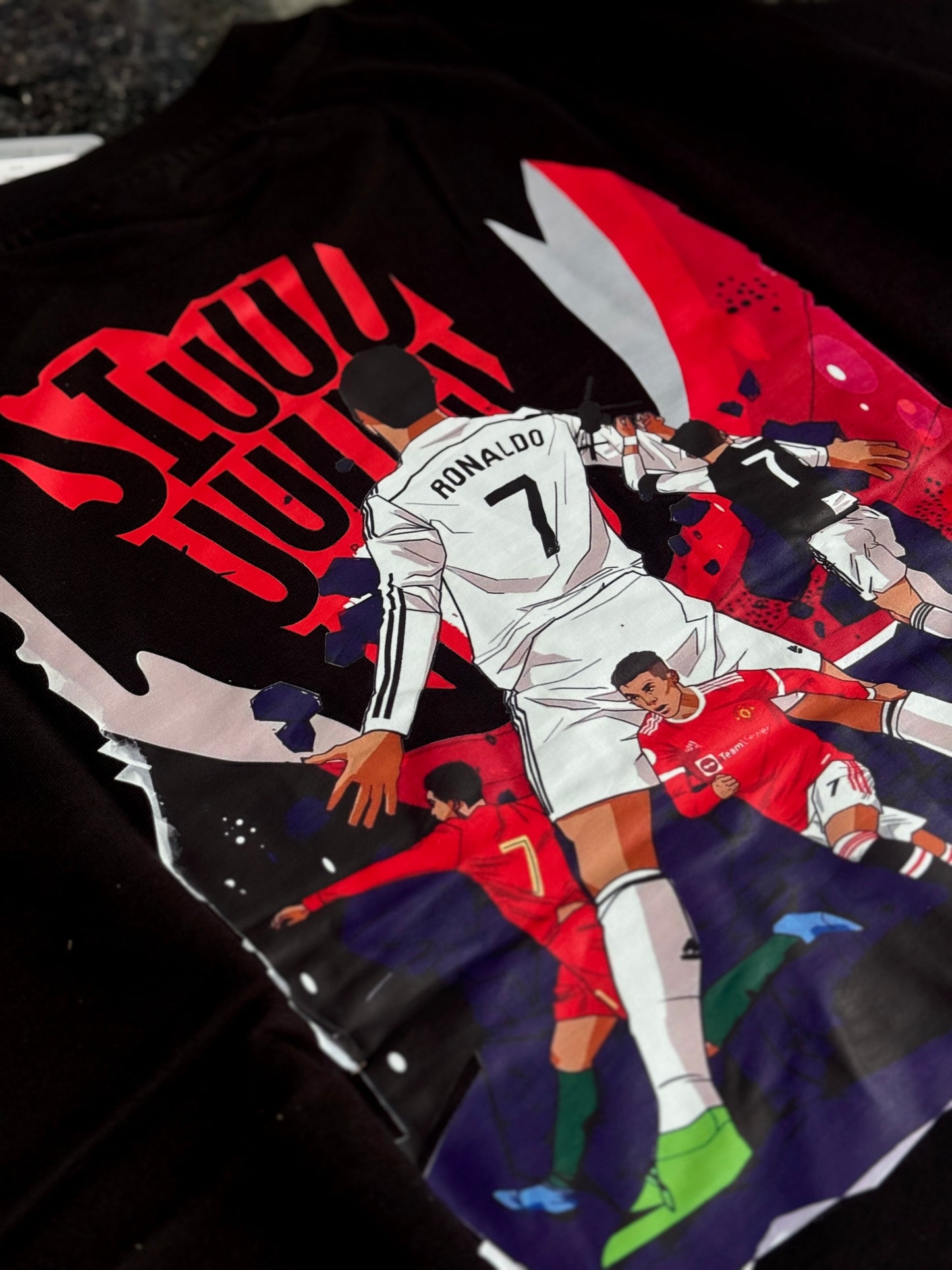 BLACK CR7 BACKPRINT TSHIRT