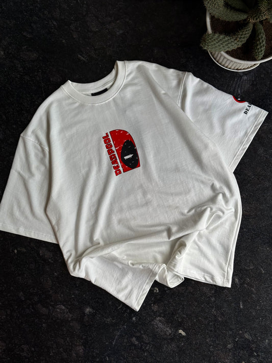 WHITE DEADPOOL GRAPHIC TSHIRT