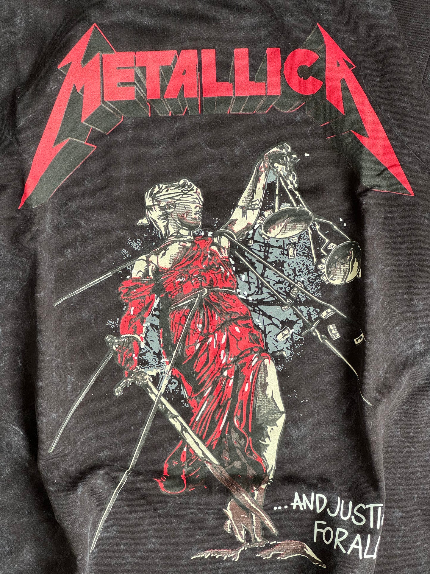 BLACK METALLICA ACID WASH TSHIRT