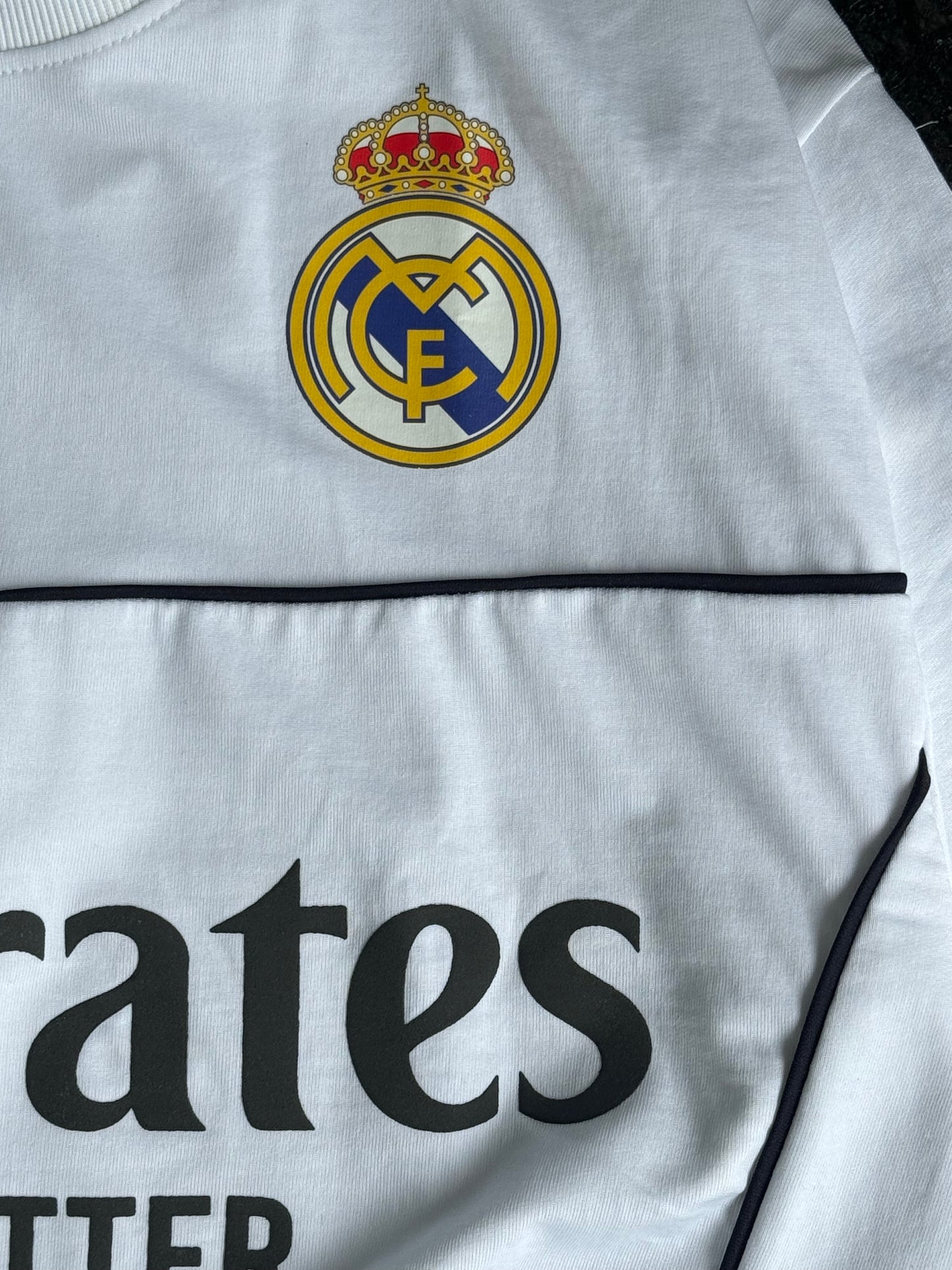 REAL MADRID WHITE EMIRATES JERSEY TSHIRT
