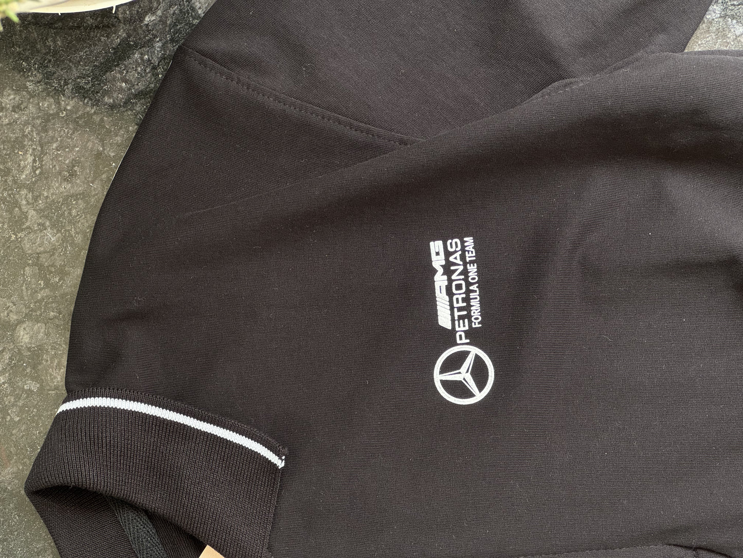 BLACK PUMA MERCEDES ZIPPER POLO TSHIRT