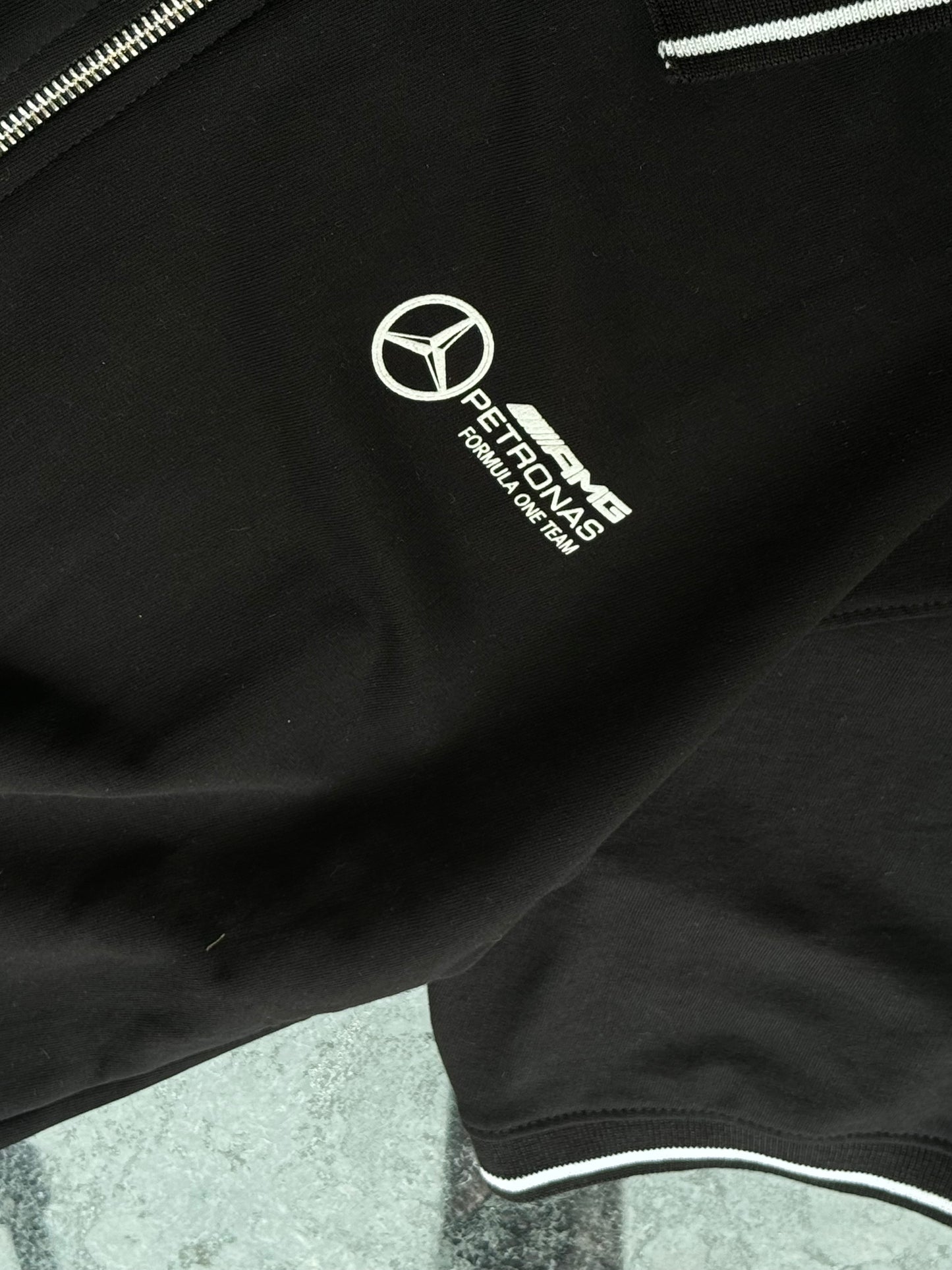 BLACK PUMA MERCEDES ZIPPER POLO TSHIRT
