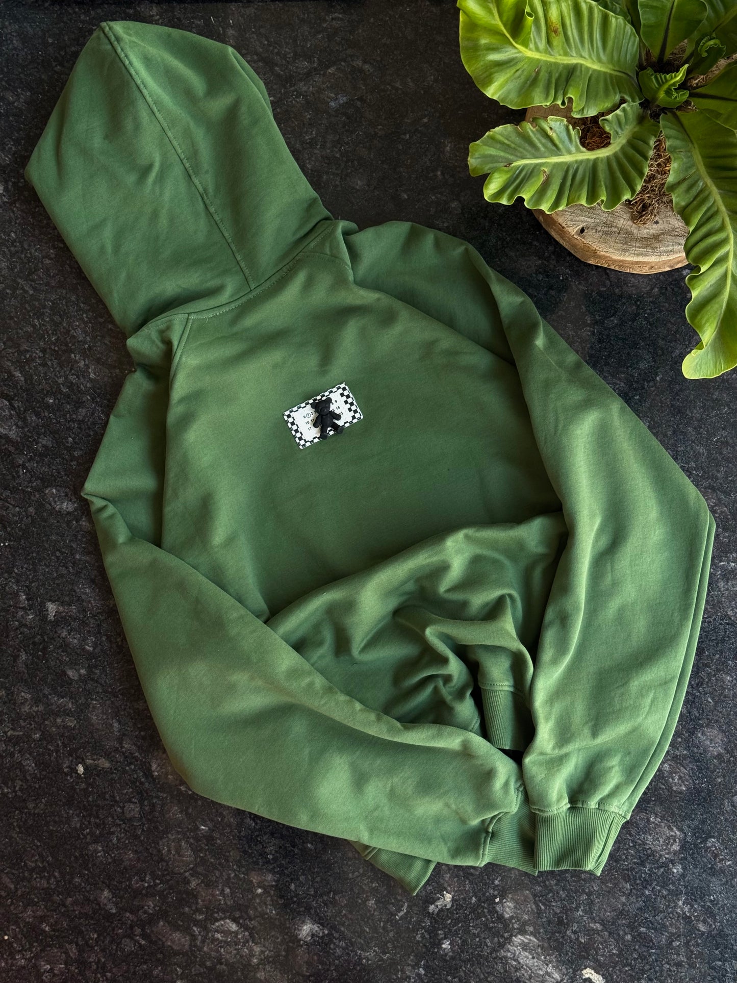 OLIVE GREEN BALLUCCI TEDDY HOODIE