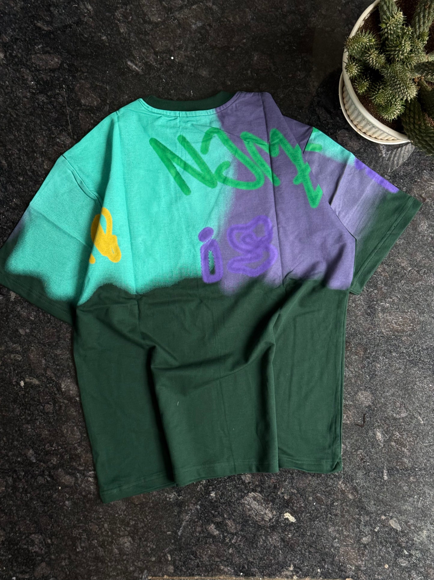 BLACK SPRAY PAINTED TSHIRT