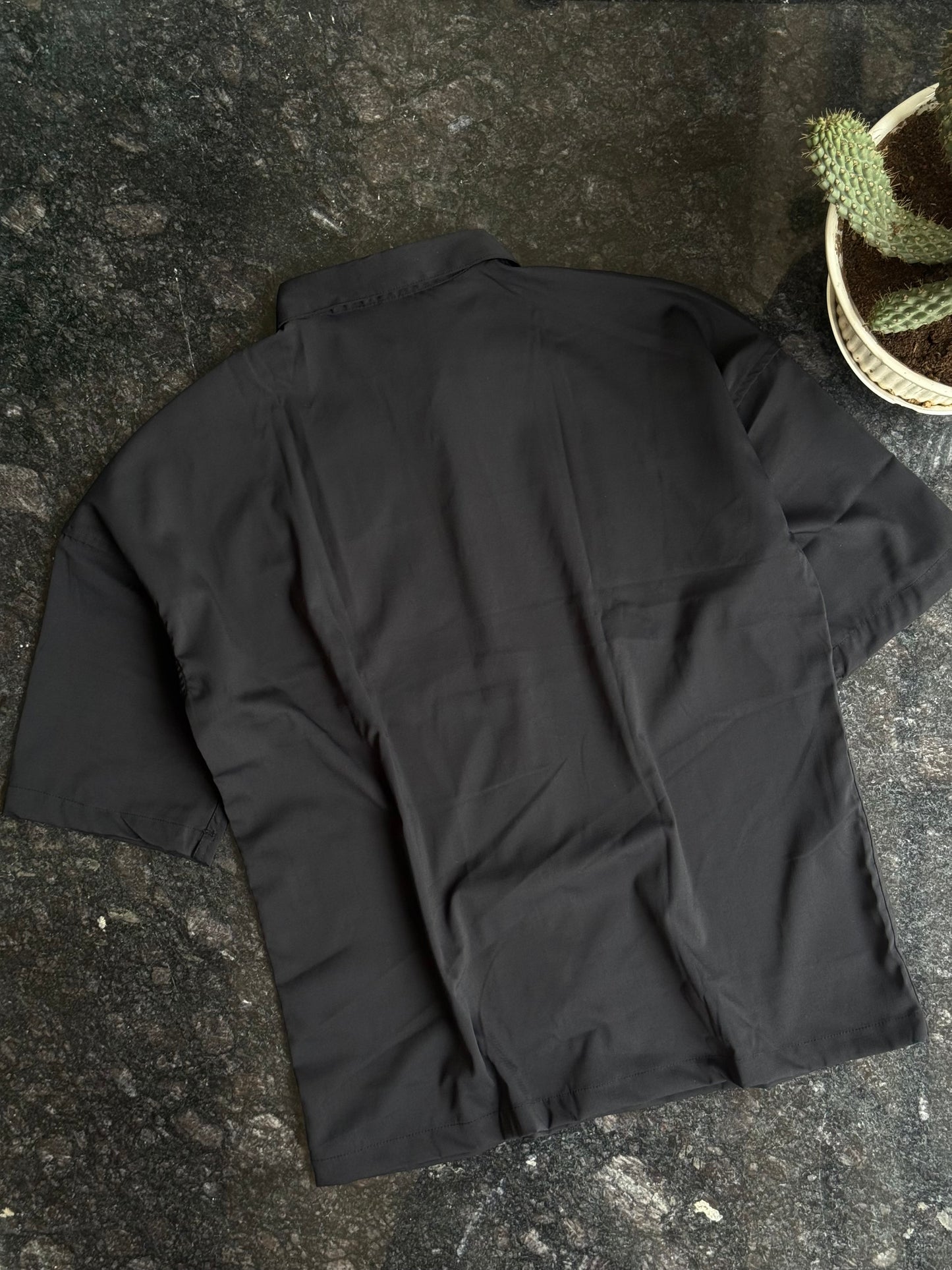 Oversized Black ANTAxlok parachute fabric Shirt