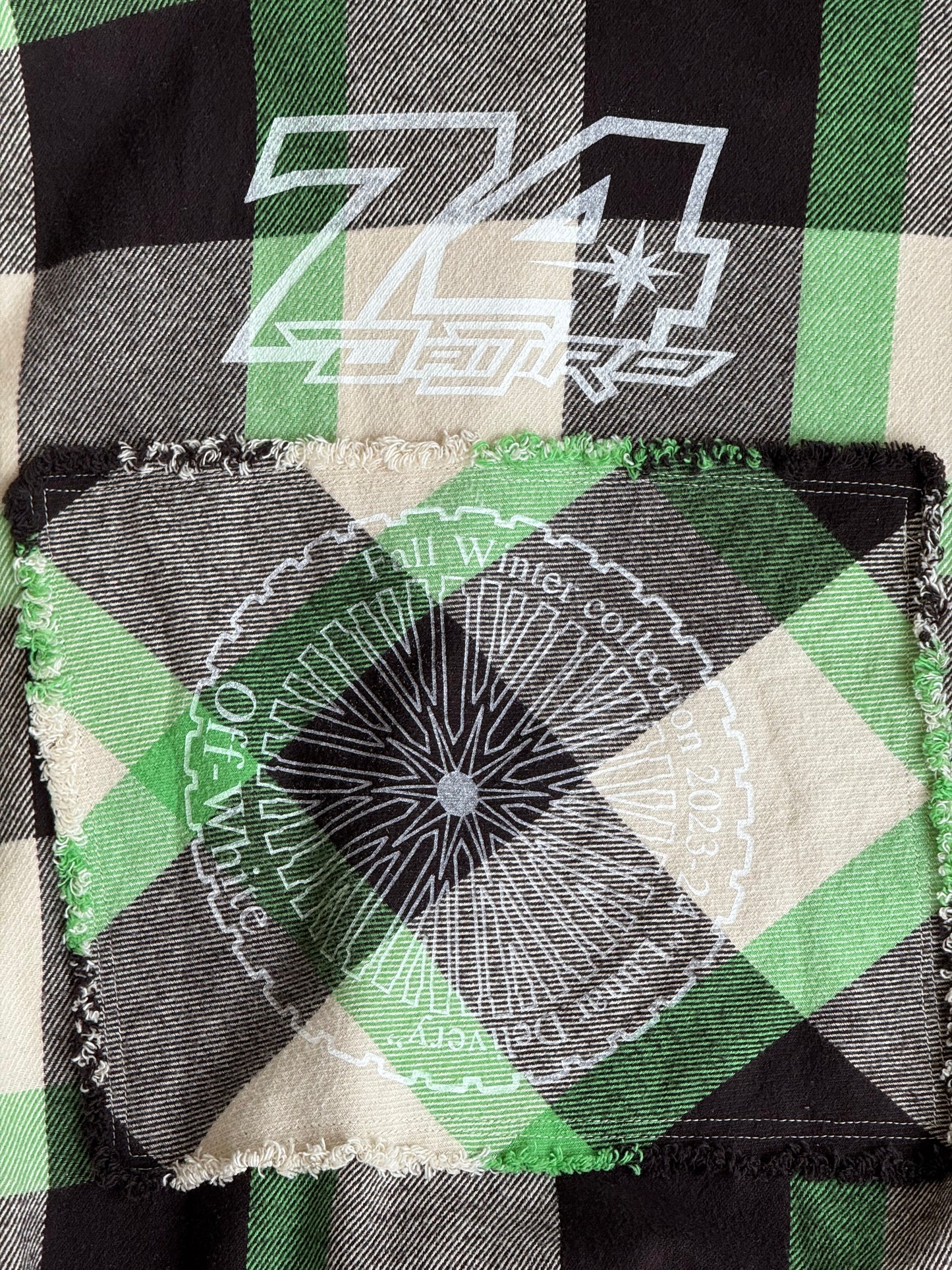 Green checkered patchwork Overshirt