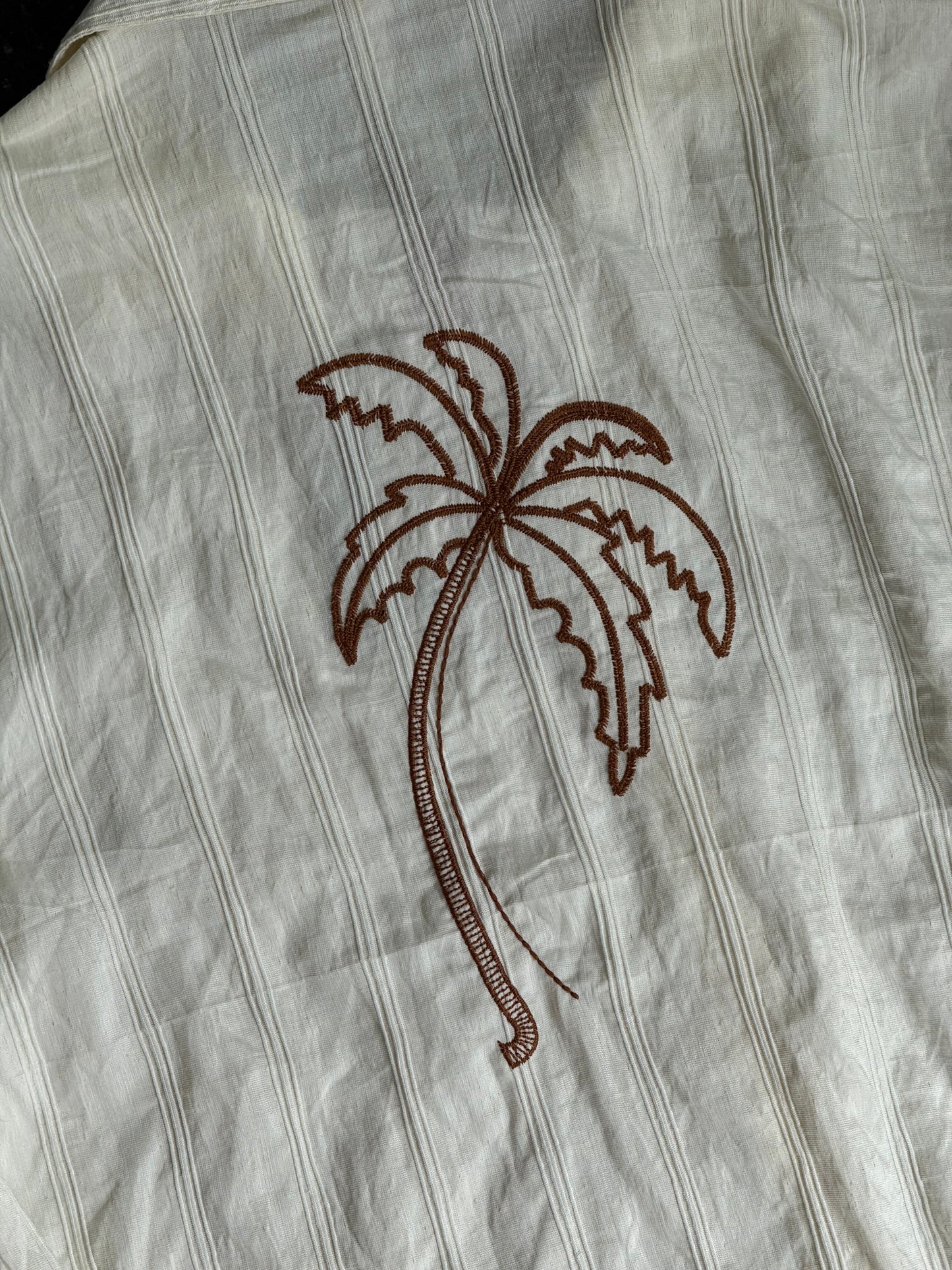 Off-White Back-print Coco palm tree Linen Shirt