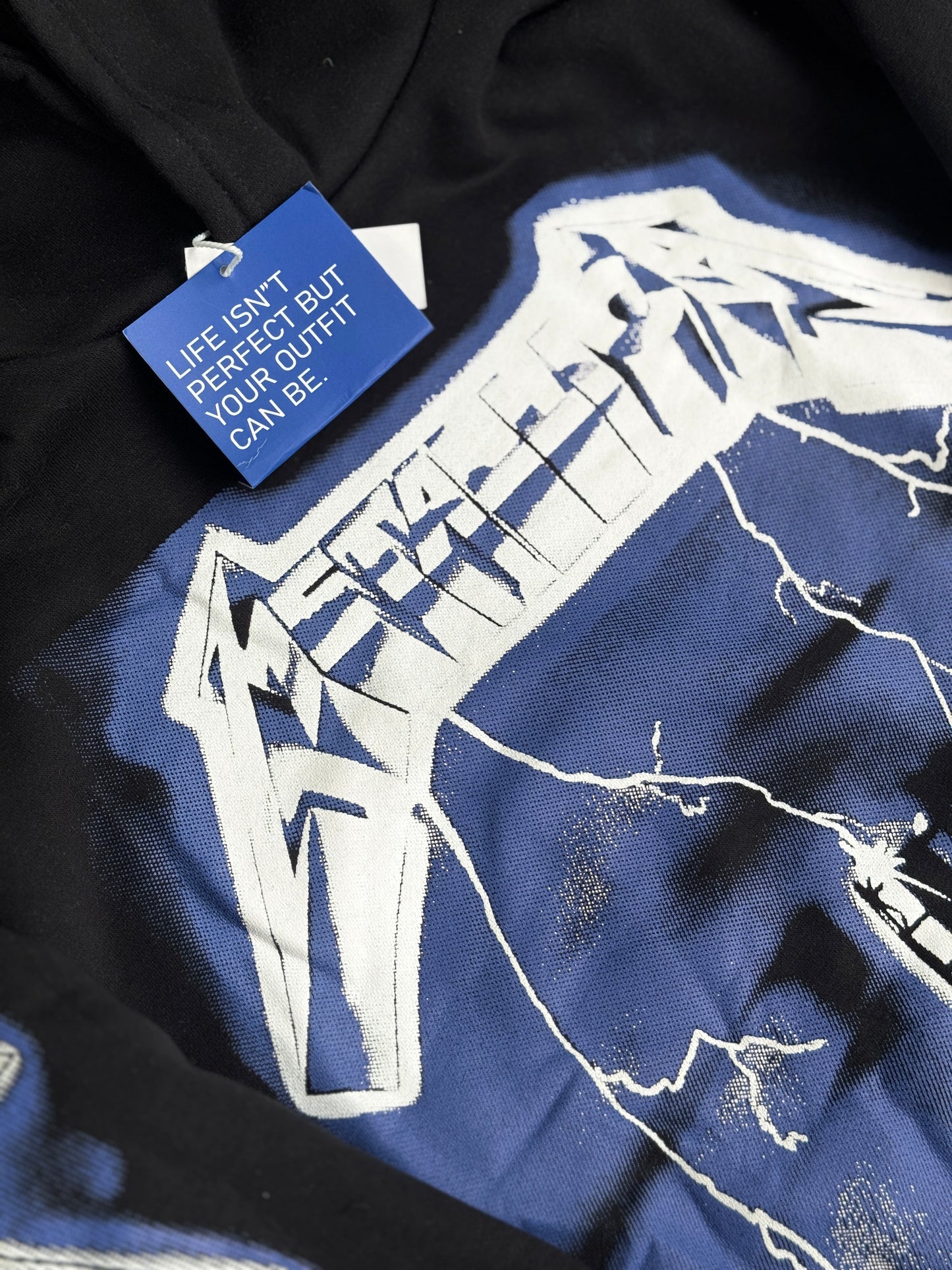 BLACK METALLICA PRINTED HOODIE