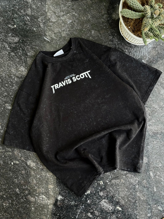 TRAVIS BLACK ACID BACKPRINT TSHIRT