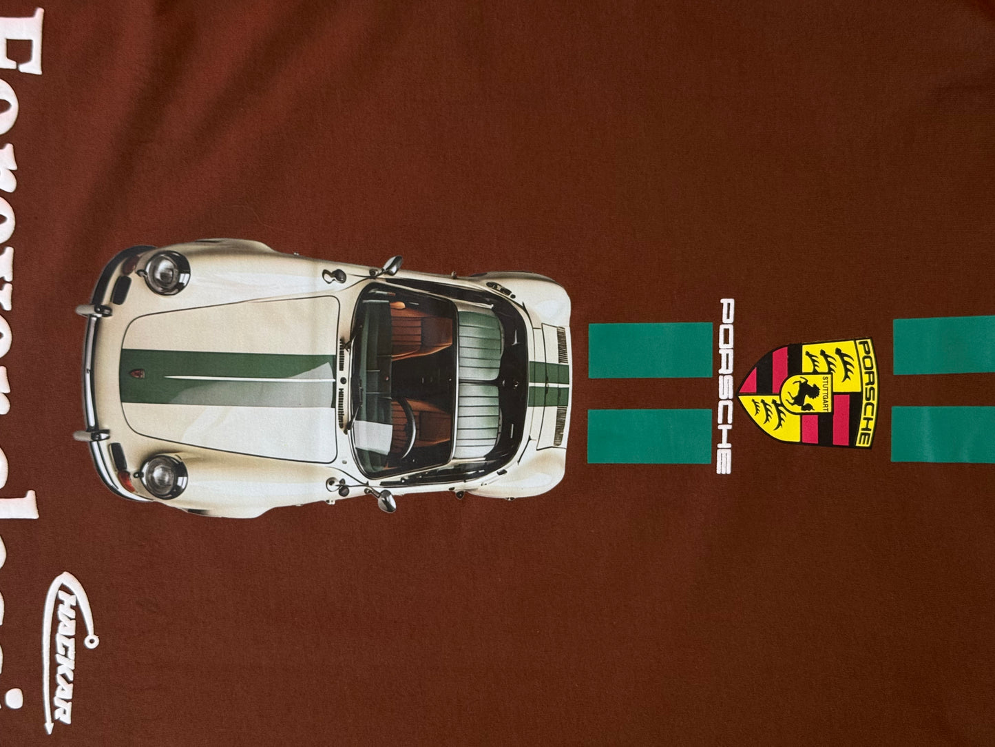 BROWN PORSCHE BACKPRINT OVERSIZED TSHIRT