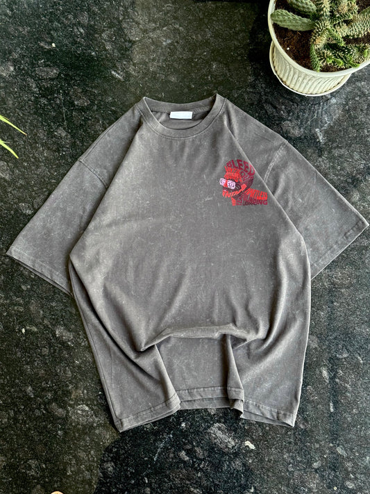 WEEKND GREY RED ACID TSHIRT