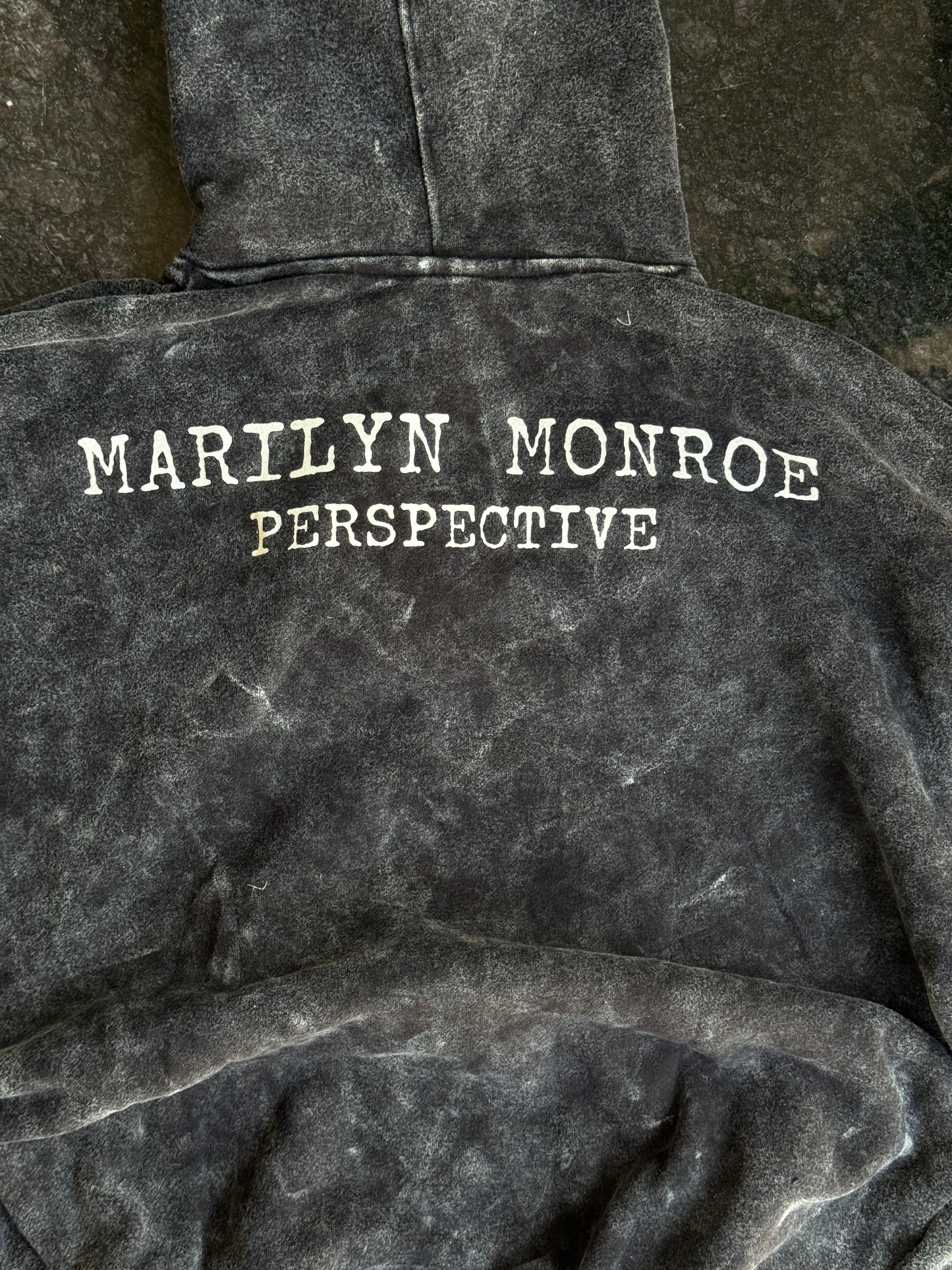 BLACK US DEFENCE HOODED ACID WASH ZIPPER