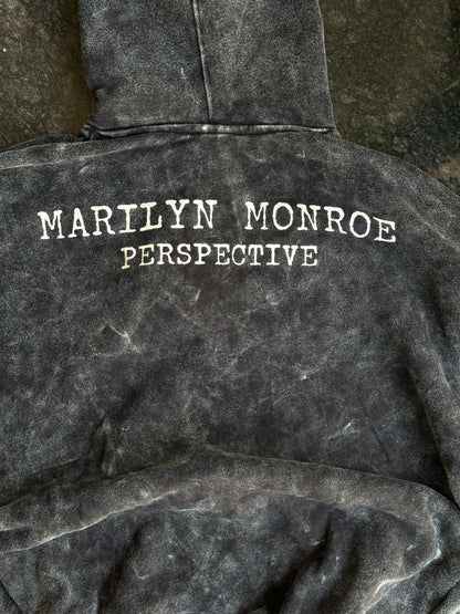 BLACK US DEFENCE HOODED ACID WASH ZIPPER