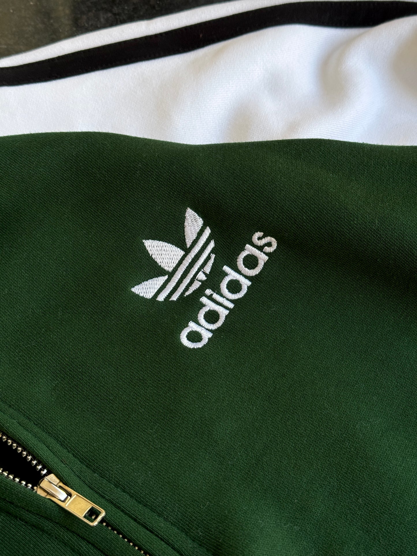 ADIDAS OLIVE GREEN SWEATSHIRT POLO