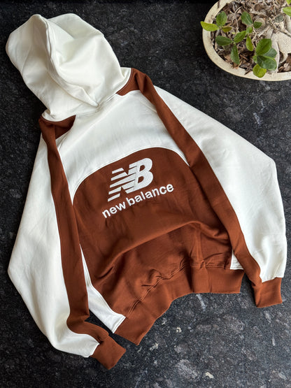 NEW BALANCE BROWN WHITE HOODIE