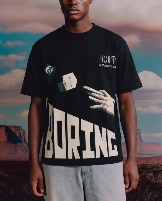BLACK BORING 8 CUBE TSHIRT