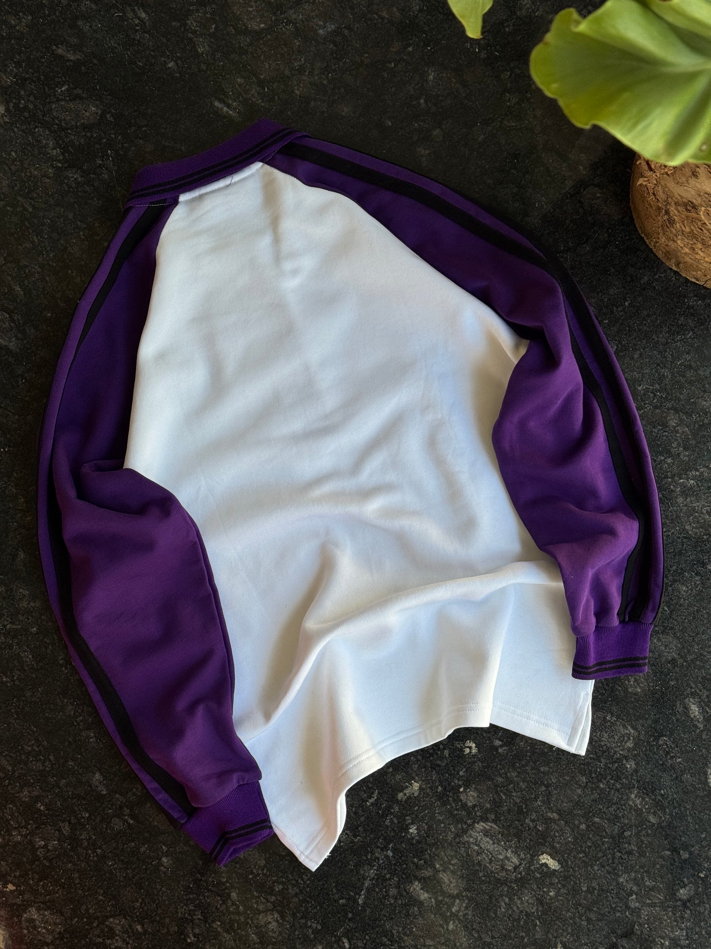 ADIDAS WHITE SWEATSHIRT POLO