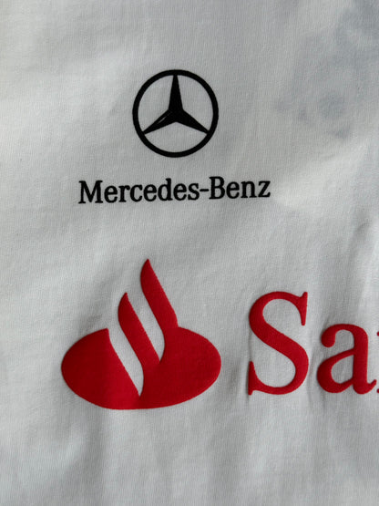 WHITE MERCEDES BENZ HALF SLEEVE POLO TSHIRT