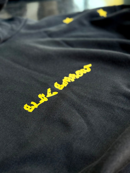 BLACK GASSED CAR PRINTED HOODIE