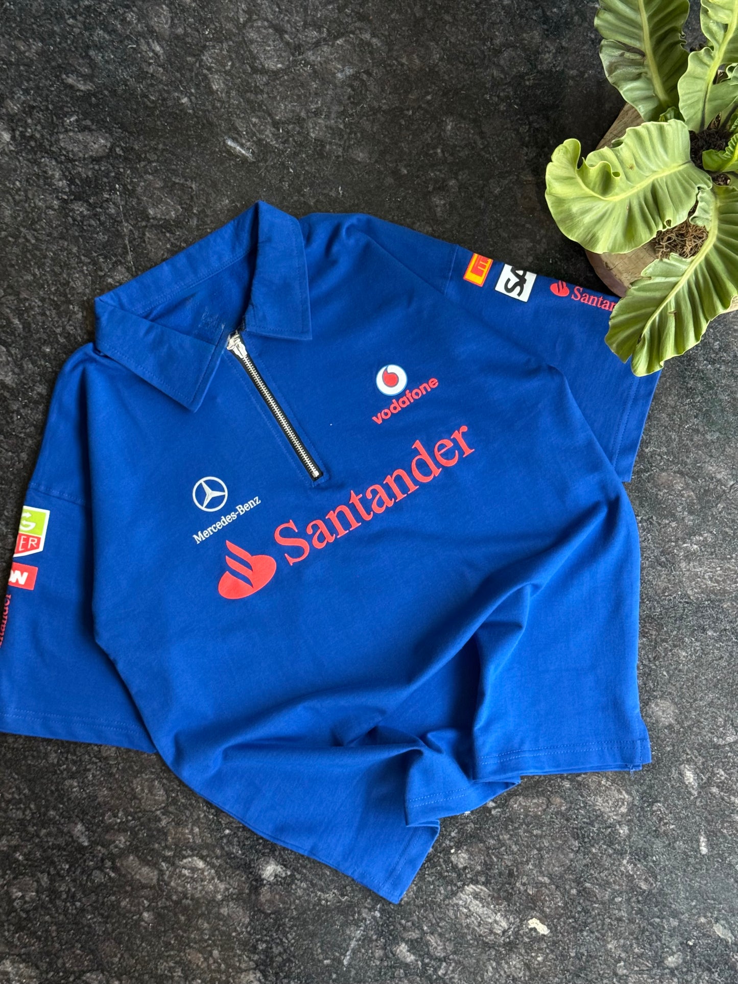 BLUE MERCEDES BENZ HALF SLEEVE POLO TSHIRT