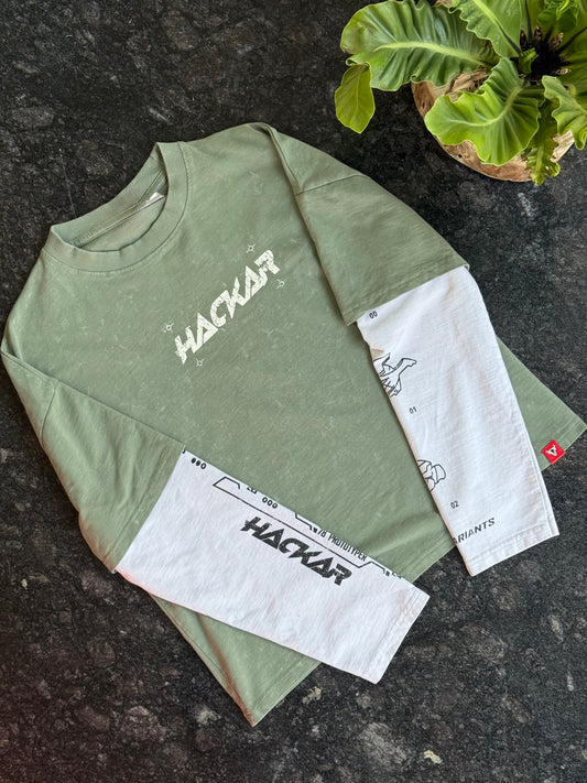 DOCTOR SLEEVES GREY WHITE BACKPRINT TSHIRT