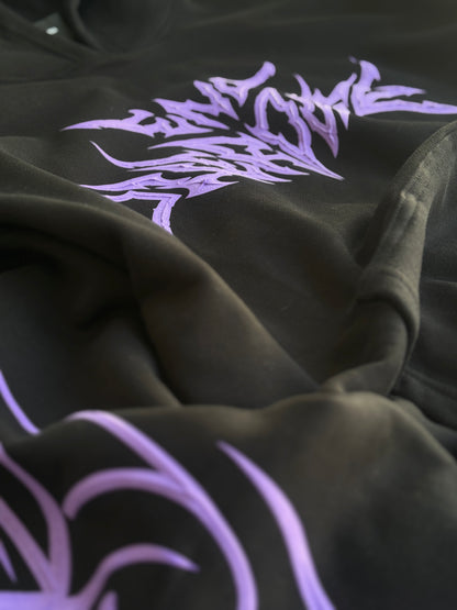 BLACK PURPLE LIGHTNING HOODIE