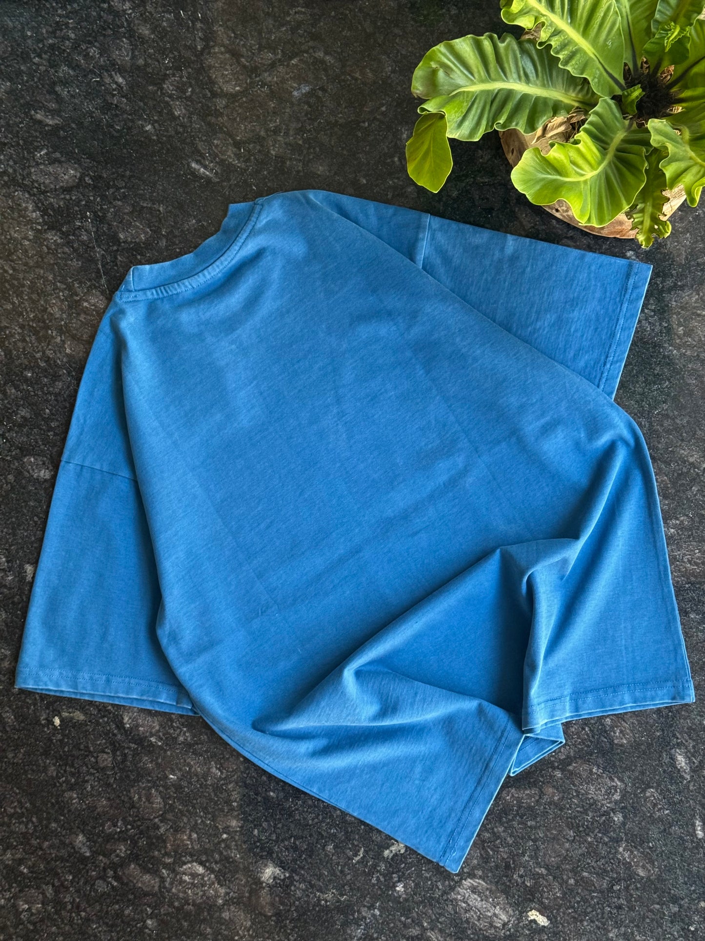 EMPTY BLUE FRONT PRINT OVERSIZED TSHIRT