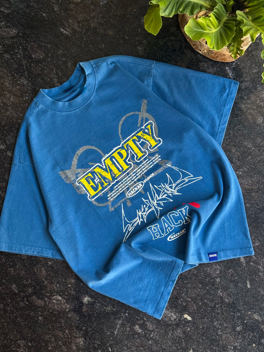 EMPTY BLUE FRONT PRINT OVERSIZED TSHIRT