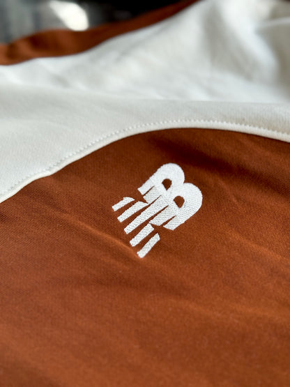 NEW BALANCE BROWN WHITE HOODIE