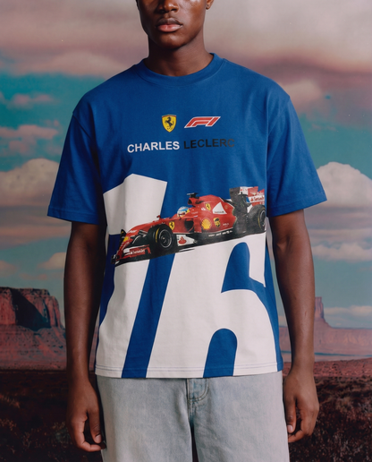 BLUE F1 CHARLES LECREC TSHIRT