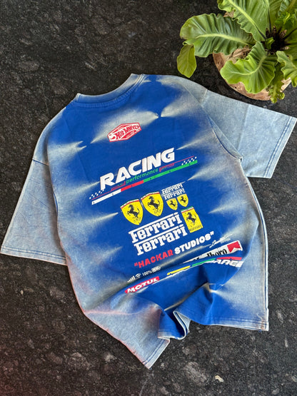 BLUE ACID WASHED RED BULL RACING OVERSIZED TSHIRT