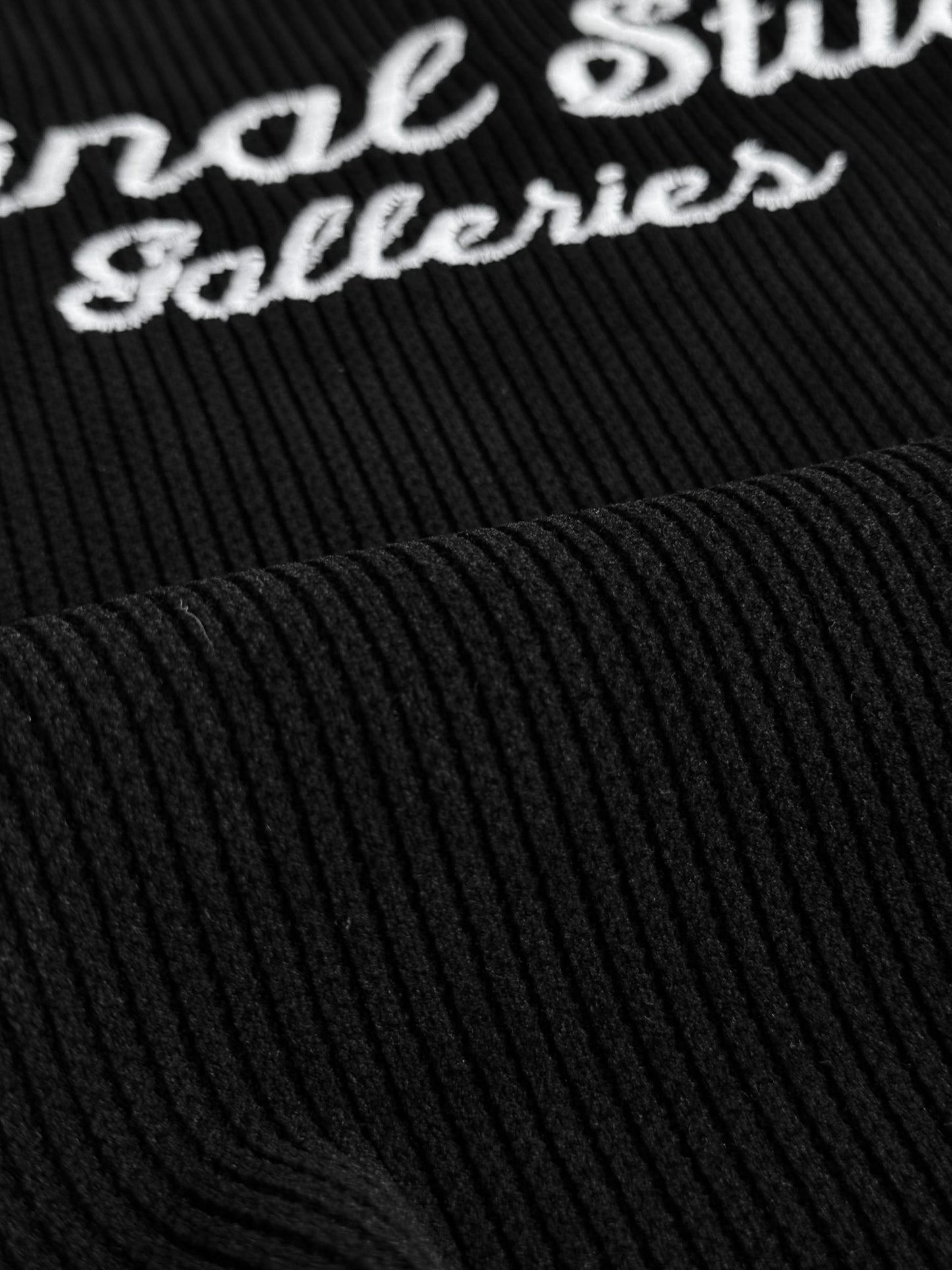 ORIGINAL STUDIO BLACK RIBBED FULL SLEEVE POLO TSHIRT