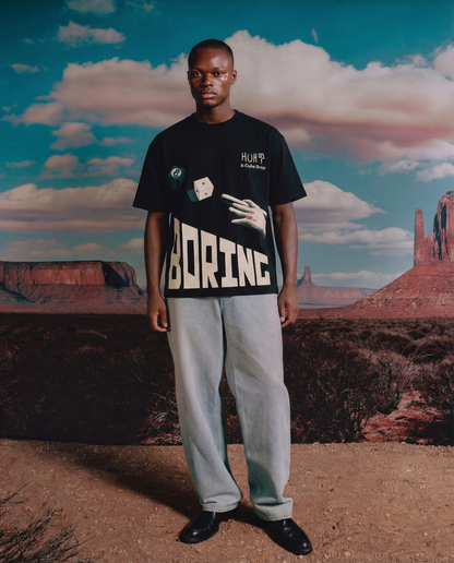 BLACK BORING 8 CUBE TSHIRT