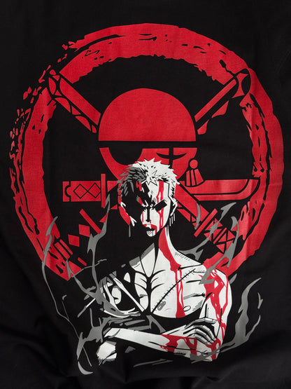 BLACK ONE PIECE BACKPRINT TSHIRT