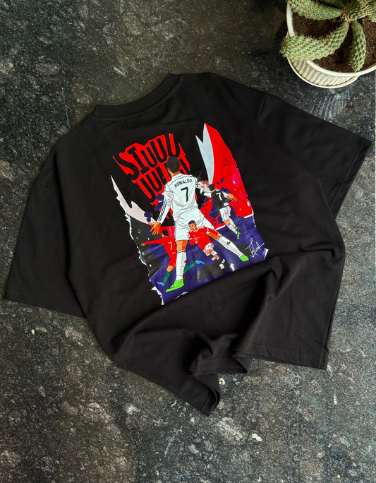 BLACK CR7 BACKPRINT TSHIRT