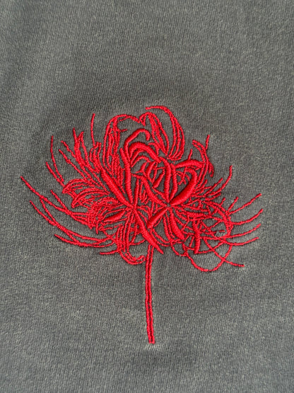 GREY CHAKRAS EMBROIDERED OVERSIZED TSHIRT