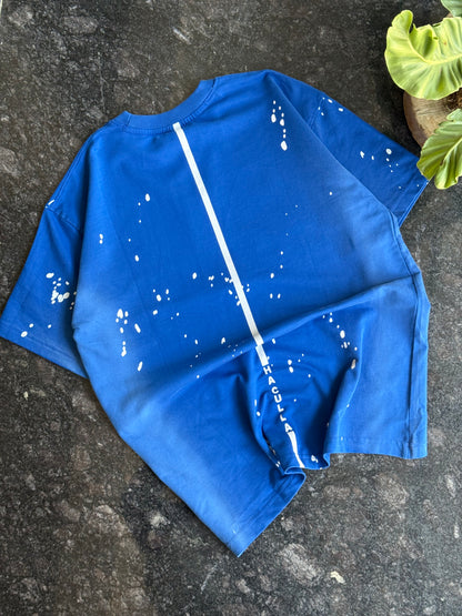 ROYAL BLUE SKATE OR DIE ACID WASH OVERSIZED TSHIRT