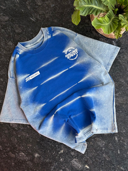BLUE ACID WASHED RED BULL RACING OVERSIZED TSHIRT