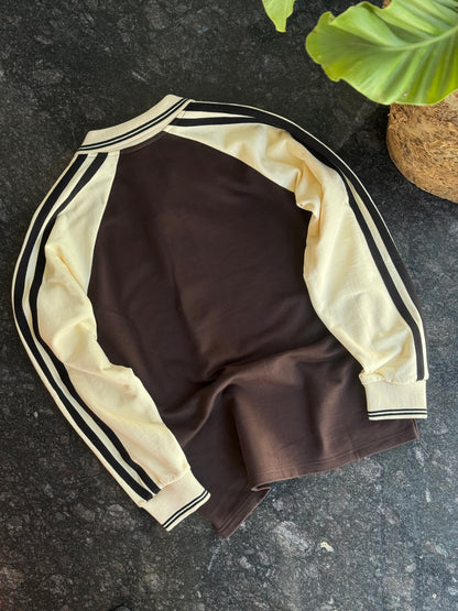 ADIDAS BROWN SWEATSHIRT POLO