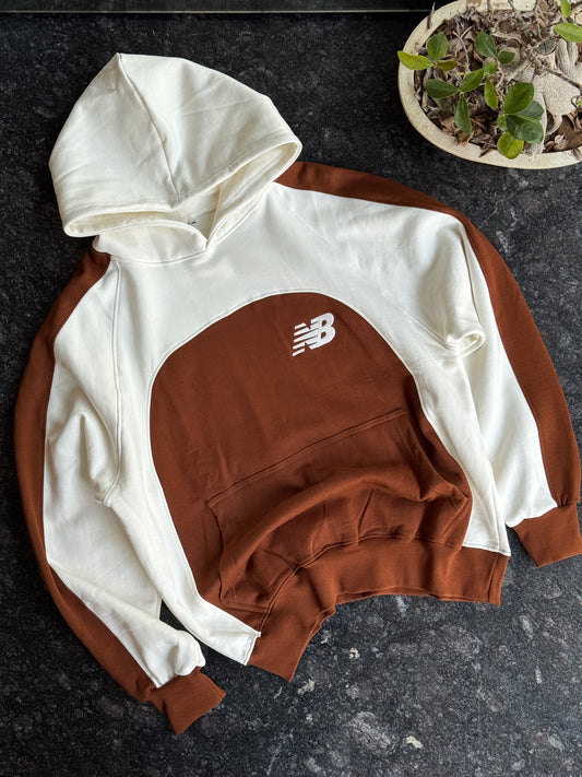 NEW BALANCE BROWN WHITE HOODIE