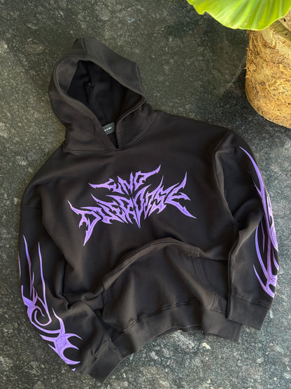 BLACK PURPLE LIGHTNING HOODIE