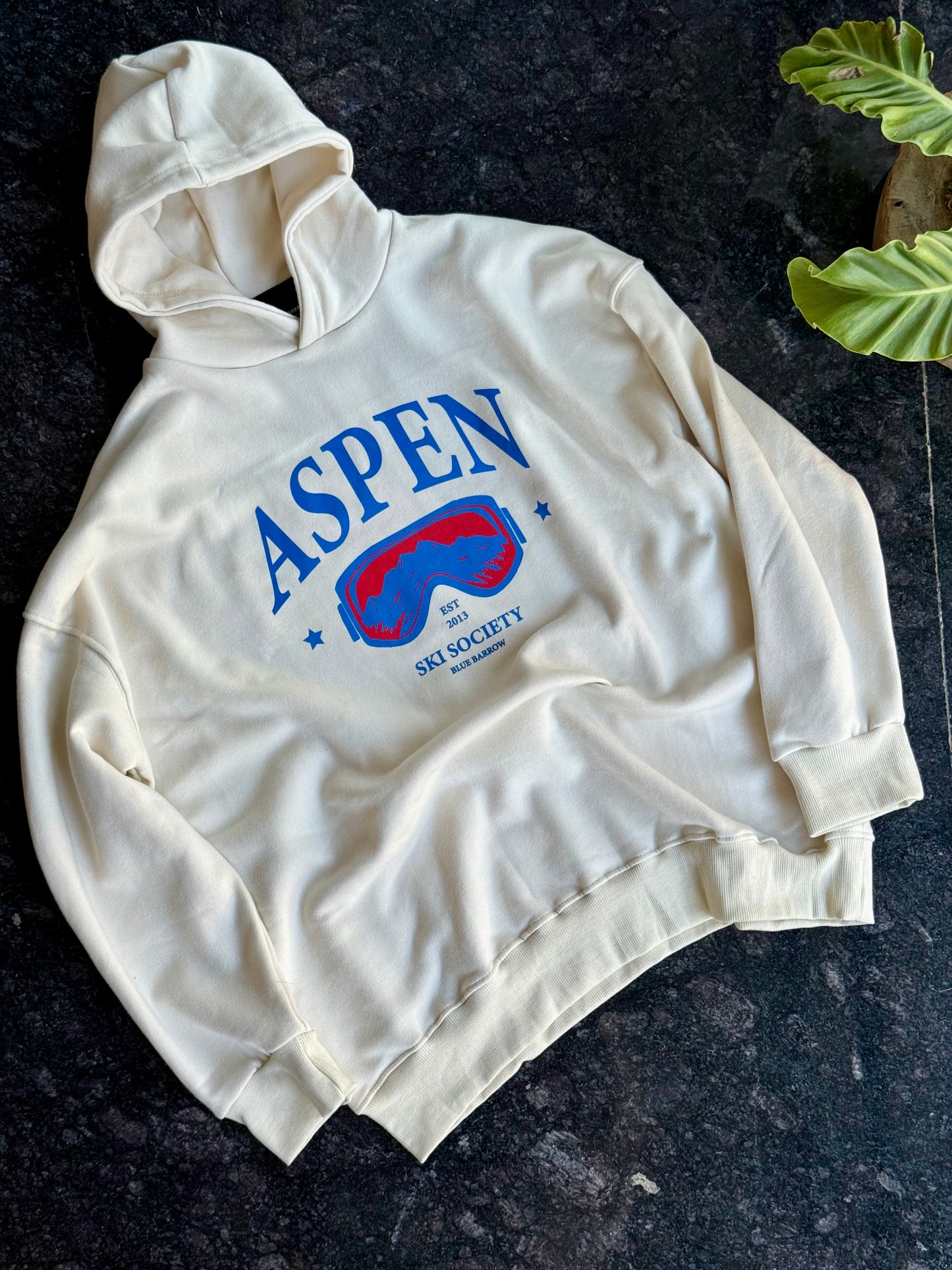 ASPEN SKI SOCIETY WHITE HOODIE
