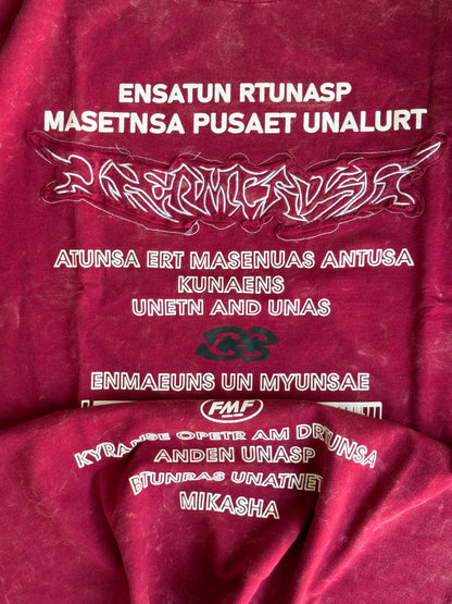 FADED MAROON FULL SLEEVE OVERSIZED TSHIRT