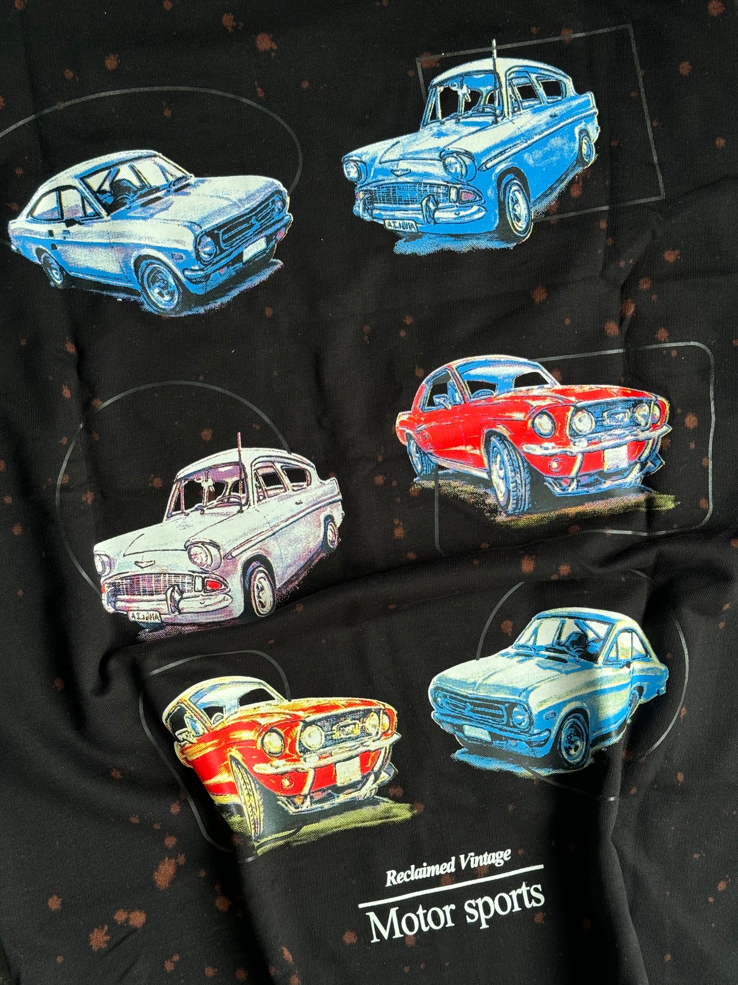BLACK VINTAGE CARS PRINT TSHIRT